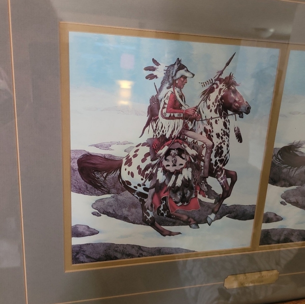 Vintage Bev Doolittle Framed Matted Lithograph Guardian Spirit Open Edition - Picture 3 of 7